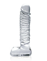 Icicles No 63 Glass G-Spot Ribbed Massager Dildo