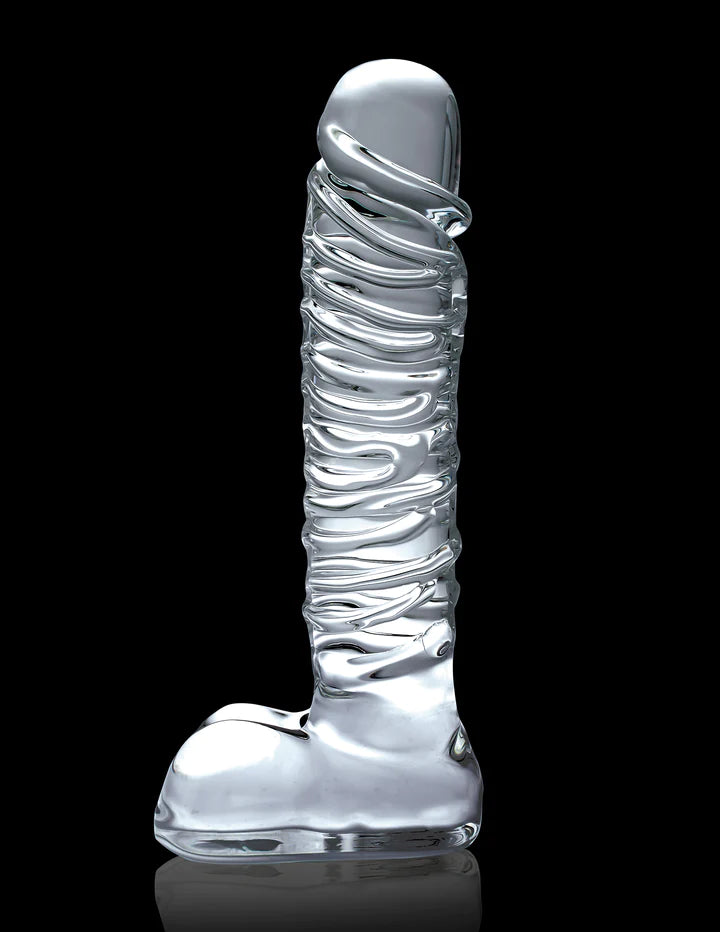 Icicles No 63 Glass G-Spot Ribbed Massager Dildo