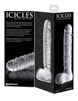 Icicles No 63 Glass G-Spot Ribbed Massager Dildo