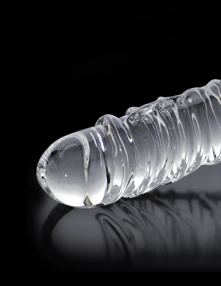 Icicles No 63 Glass G-Spot Ribbed Massager Dildo