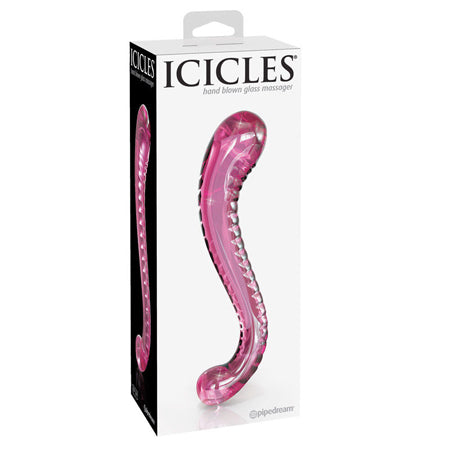 Icicles No. 69 Curved Dual-Ended Glass Dildo Pink