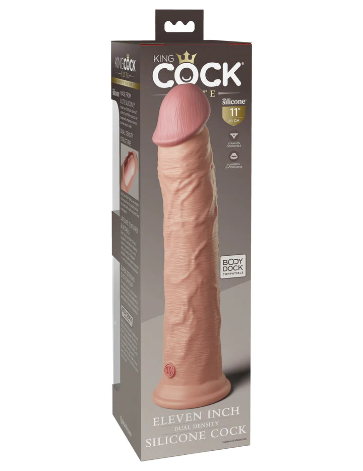 King Cock Elite 11 in. Dual Density Silicone Realistic Dildo