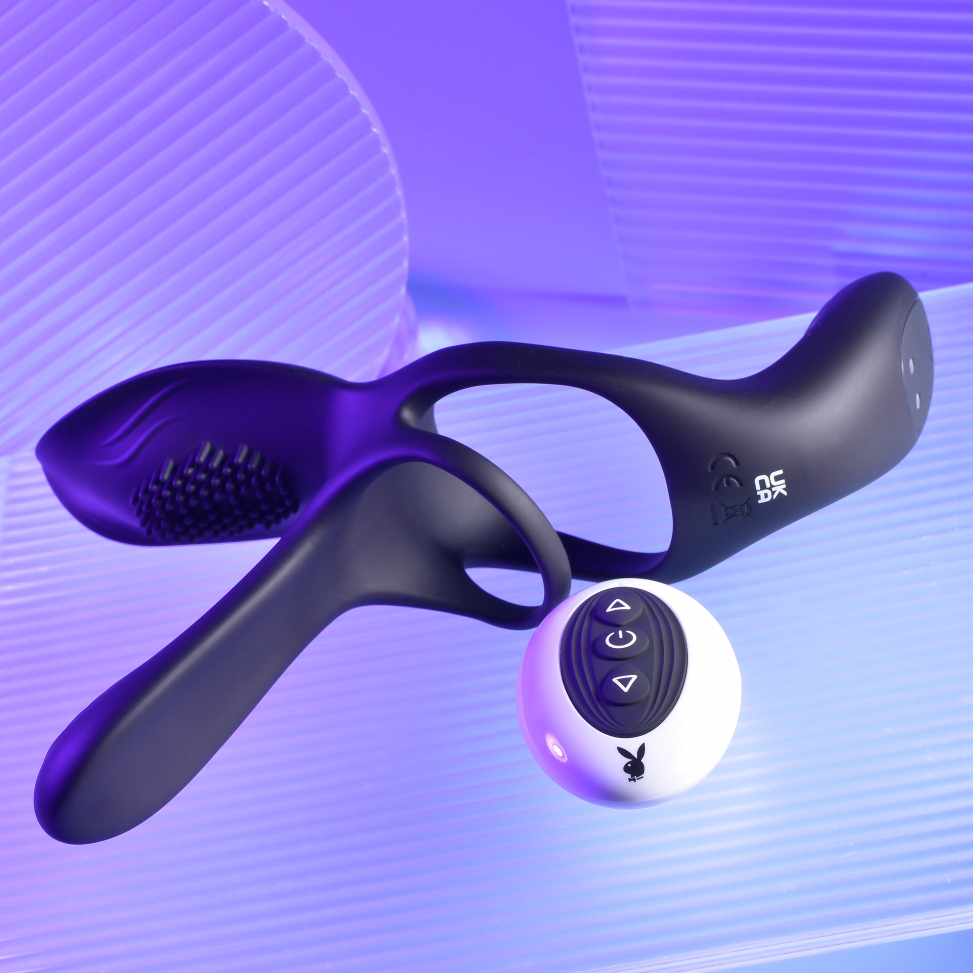 Playboy The 3 Way Remote Controlled Vibrating Cockring with Stimulator 