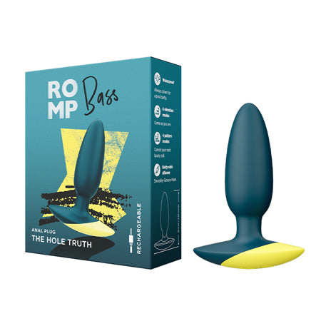 ROMP Bass Silicone Vibrating Anal Plug Dark Green