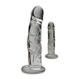 Realistic Glass Dildo With Base Clear 7 inch