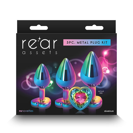 Rear Assets 3-Piece Anal Trainer Kit Multicolor Rainbow Heart