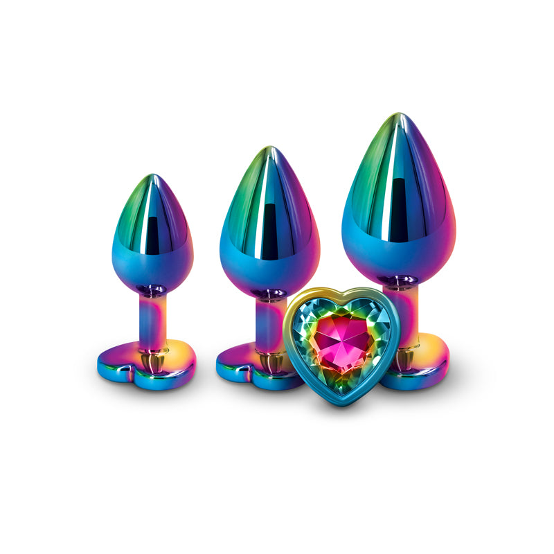 Rear Assets 3-Piece Anal Trainer Kit Multicolor Rainbow Heart