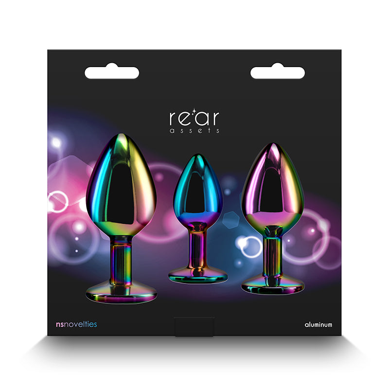 Rear Assets 3-Piece Anal Trainer Kit Multicolor Rainbow Heart