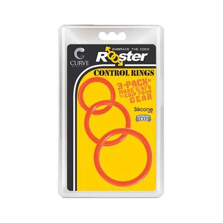 Rooster Control Rings Cockring 3 pack-  Orange