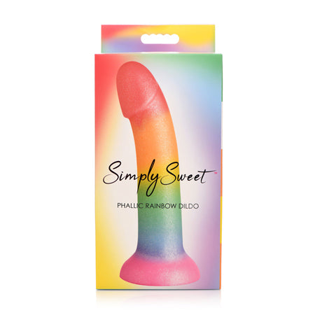 Simply Sweet Phallic 6.5 in. Silicone Rainbow Dildo