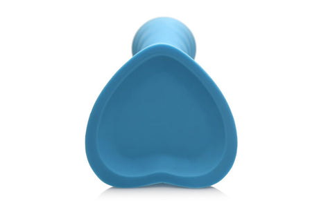Simply Sweet Ribbed 7 in. Silicone Dildo Blue