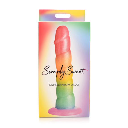 Simply Sweet Swirl 6.5 in. Silicone Rainbow Dildo