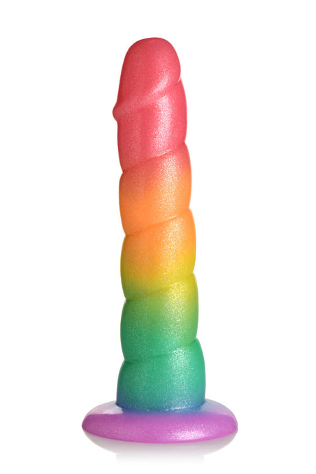 Simply Sweet Swirl 6.5 in. Silicone Rainbow Dildo