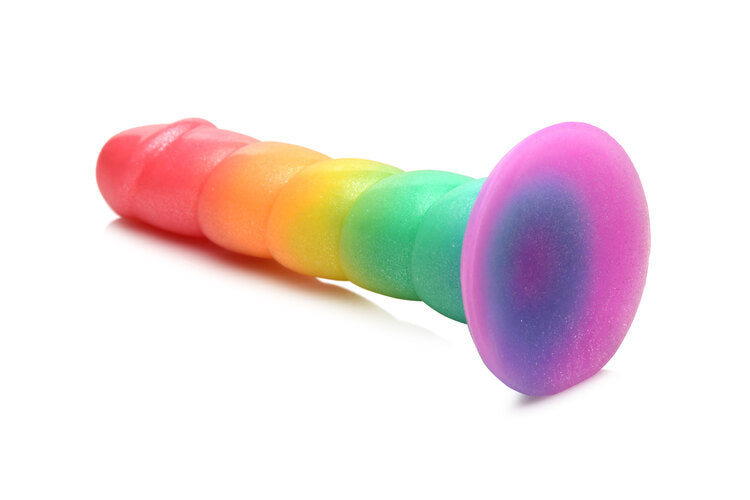 Simply Sweet Swirl 6.5 in. Silicone Rainbow Dildo