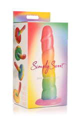 Simply Sweet Swirl 6.5 in. Silicone Rainbow Dildo