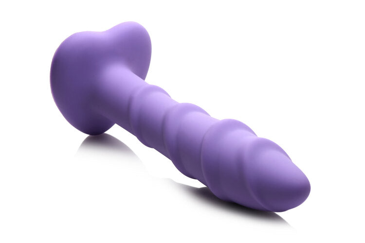 Simply Sweet Swirl 7 in. Silicone Dildo Purple