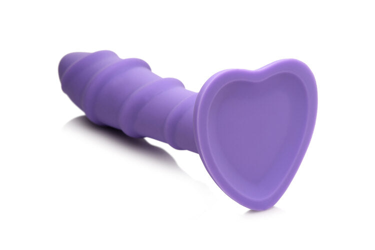 Simply Sweet Swirl 7 in. Silicone Dildo Purple