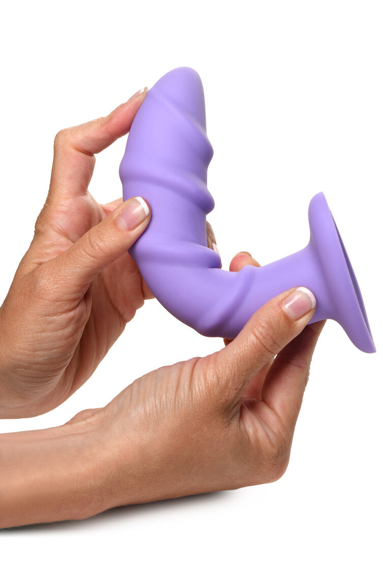 Simply Sweet Swirl 7 in. Silicone Dildo Purple