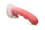 Simply Sweet Wavy 8 in. Silicone Dildo Pink White