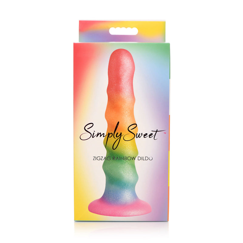 Simply Sweet Zigzag 6.5 in. Silicone Rainbow Dildo