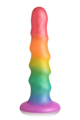 Simply Sweet Zigzag 6.5 in. Silicone Rainbow Dildo