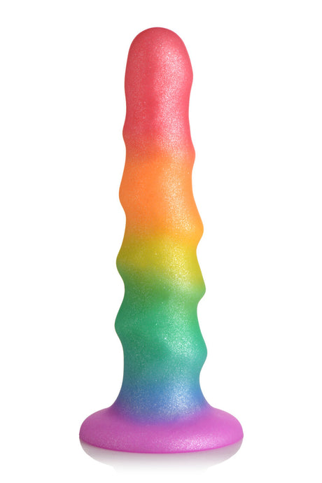 Simply Sweet Zigzag 6.5 in. Silicone Rainbow Dildo