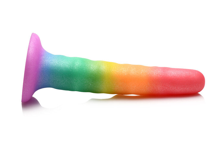 Simply Sweet Zigzag 6.5 in. Silicone Rainbow Dildo