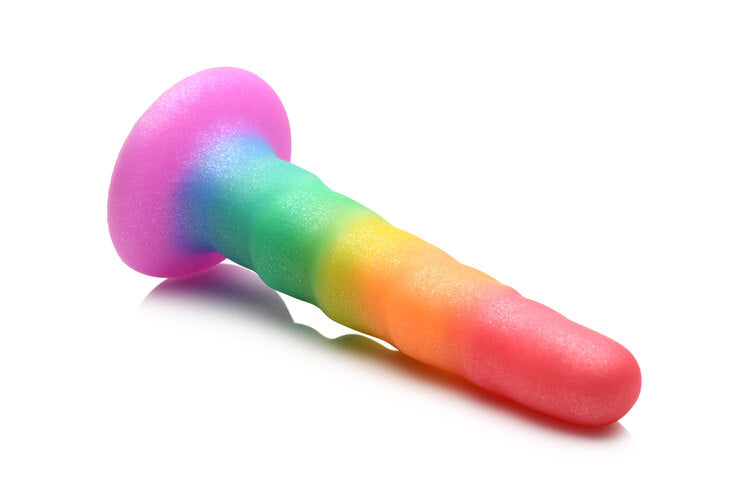 Simply Sweet Zigzag 6.5 in. Silicone Rainbow Dildo