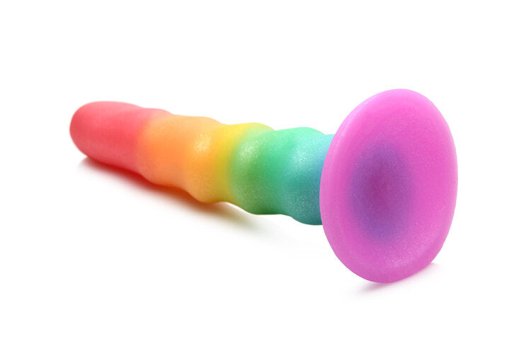 Simply Sweet Zigzag 6.5 in. Silicone Rainbow Dildo