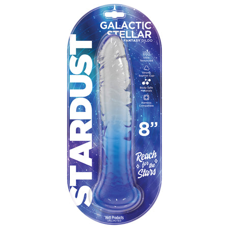 Stardust Galactic Stellar 8 in. Jelly Fantasy Dildo Crystal Blue