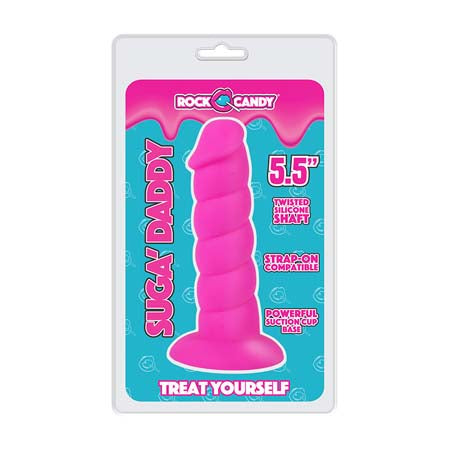 RockCandy Suga-Daddy 5.5in Silicone Dong - Blue - Pink