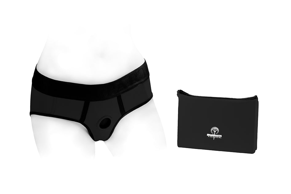 SpareParts Tomboi Nylon Harness Briefs Black - All Sizes