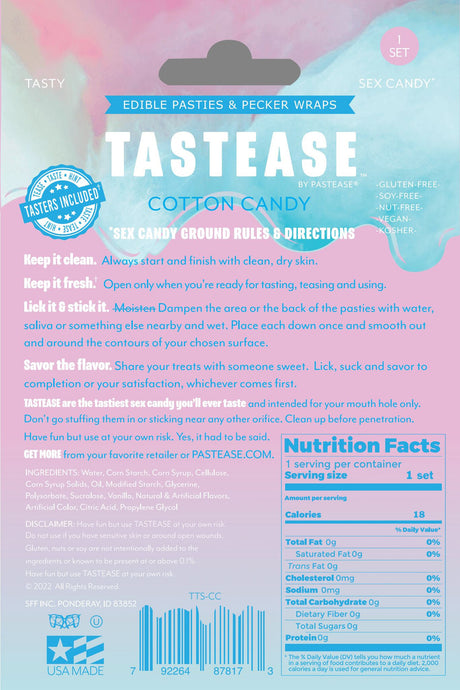 Tastease by Pastease Cotton Candy Edible Pasties & Pecker Wraps