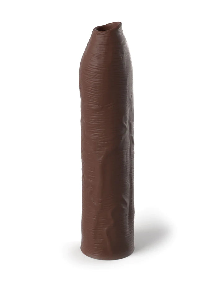 X-tensions Elite 7 in. Uncut Silicone Penis Extender- Light - Tan - Brown