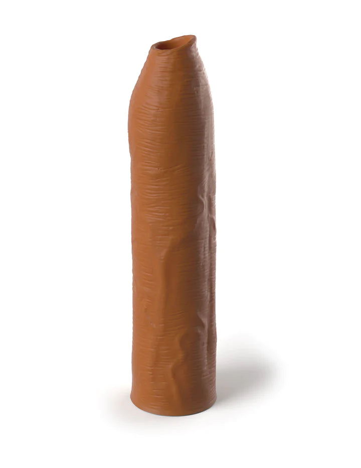 X-tensions Elite 7 in. Uncut Silicone Penis Extender- Light - Tan - Brown