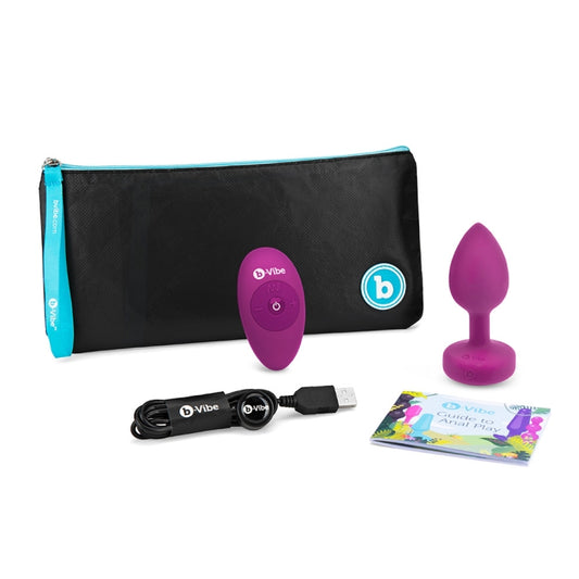 b-Vibe Vibrating Jewels Butt Plug  - Remote Control - Rechargeable  (S/M)