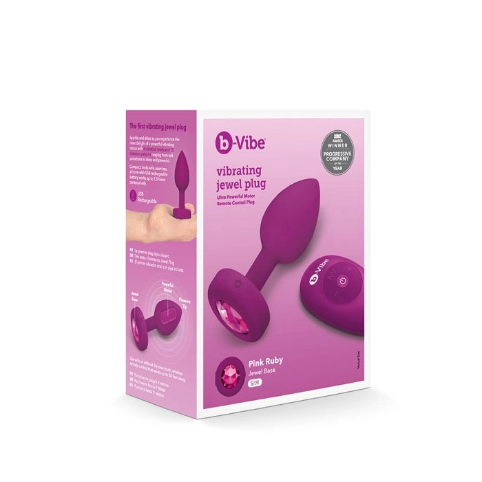 b-Vibe Vibrating Jewels Butt Plug  - Remote Control -   (S/M)