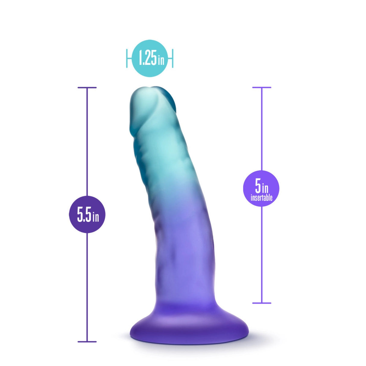 B Yours Morning Dew Dildo 5 inch Sapphire