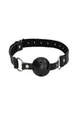 Ouch! Breathable Ball Gag With Bonded Leather Straps Black
