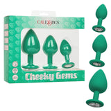 Cheeky Gems Sparkling Gem Plug Set in Green by Calexotics