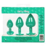 Cheeky Gems Sparkling Gem Plug Set in Green by Calexotics