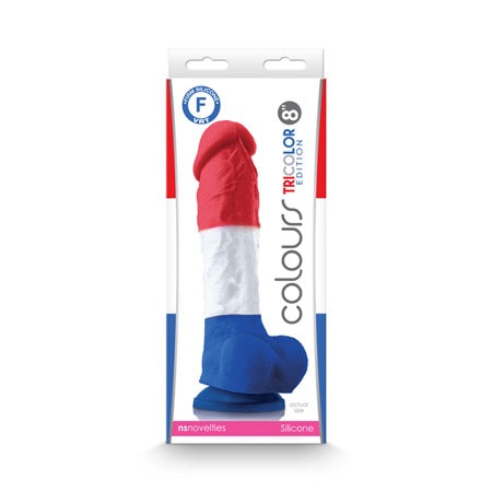 Colours Pleasures TriColor 8" Silicone Dildo