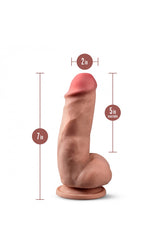 Dr. Skin Plus Girthy Posable Dildo With Balls 7 in. Mocha