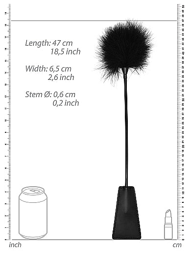 Ouch! Ouch! Crop With Feather Tickler Black