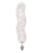 	 Foxy Tail Light Up Faux Fur Butt Plug With Multicolored Light Pattern White