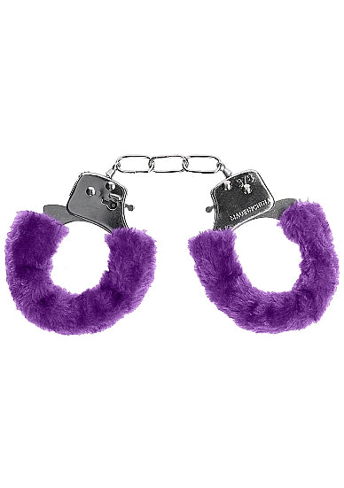 Ouch! Pleasure Handcuffs Furry - Black - Purple