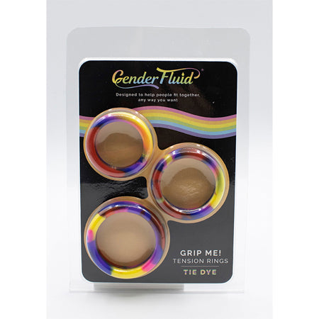 Gender Fluid Grip Me! Tension Cockrings - 3 Pack Tie-Dye