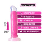 Neo Elite - Glow in the Dark - Marquee - 8 inch Silicone Dual Density Dildo - Neon Pink