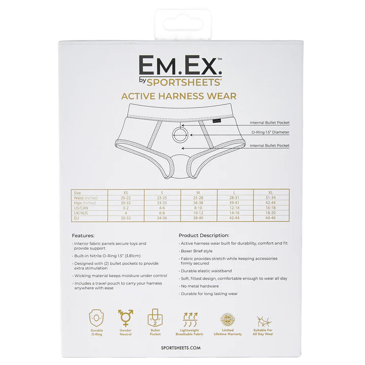 Sportsheets Em.Ex Fit Strap On Harness - Gray