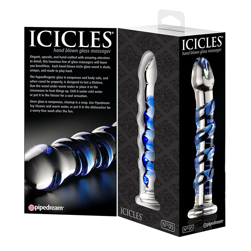 Icicles No. 5 Glass Dildo/Massager - Pipedream